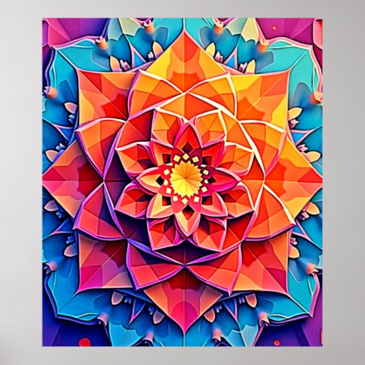 Abstracte Bloemige Prisma Energie Print Kunst (Voorkant)