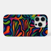 Abstracte Bloemige Psychedelisch - Groovy 70s Retr iPhone Hoesje (Achterkant horizontaal)