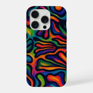 Abstracte Bloemige Psychedelisch - Groovy 70s Retr iPhone 15 Pro Case
