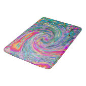 Abstracte Bloemige Psychedelische Regenboog Kleure Badmat (Gekanteld)