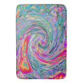 Abstracte Bloemige Psychedelische Regenboog Kleure Badmat (Voorkant Verticaal)