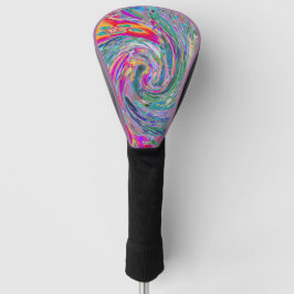 Abstracte Bloemige Psychedelische Regenboog Kleure Golfheadcover