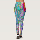 Abstracte Bloemige Psychedelische Regenboog Kleure Leggings (Achterkant)