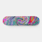 Abstracte Bloemige Psychedelische Regenboog Kleure Persoonlijk Skateboard (Horizontaal)