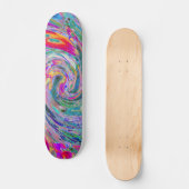 Abstracte Bloemige Psychedelische Regenboog Kleure Persoonlijk Skateboard (Voorkant)