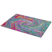 Abstracte Bloemige Psychedelische Regenboog Kleure Snijplank (Hoek)