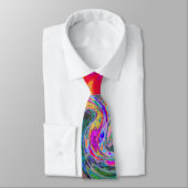Abstracte Bloemige Psychedelische Regenboog Kleure Stropdas (Gebonden)