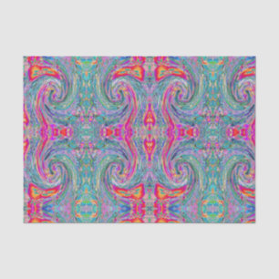 Abstracte Bloemige Psychedelische Regenboog Kleure Tissuepapier