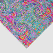 Abstracte Bloemige Psychedelische Regenboog Kleure Tissuepapier (Detail)