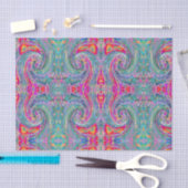 Abstracte Bloemige Psychedelische Regenboog Kleure Tissuepapier (Craft)