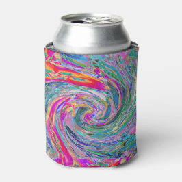 Abstracte Bloemige Psychedelische Regenboog Kleurg Blikjeskoeler