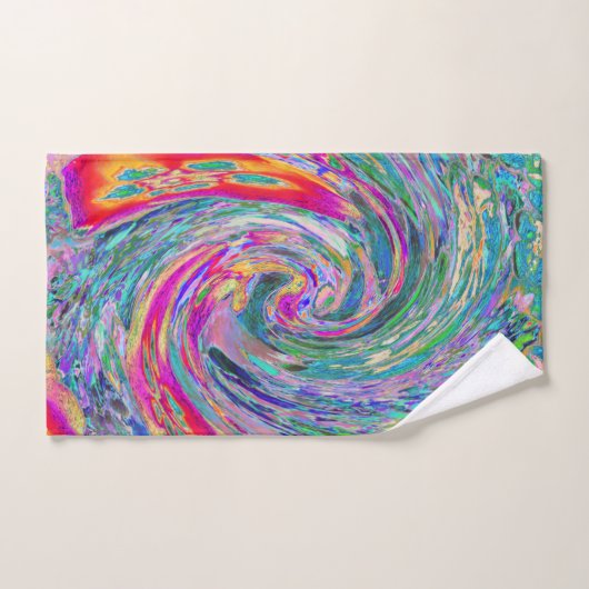 Abstracte Bloemige Psychedelische Regenboog Kleurg Handdoek (Handdoek)