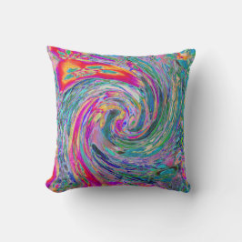 Abstracte Bloemige Psychedelische Regenboog Kleurg Kussen