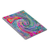 Abstracte Bloemige Psychedelische Regenboog Kleurg Notitieboek (Rechterzijde)