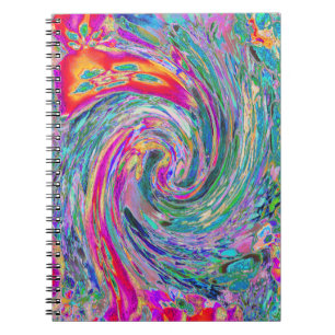 Abstracte Bloemige Psychedelische Regenboog Kleurg Notitieboek