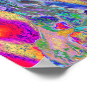 Abstracte Bloemige Psychedelische Regenboog Kleurg Poster (Hoek)