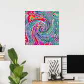 Abstracte Bloemige Psychedelische Regenboog Kleurg Poster (Thuiskantoor)