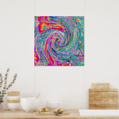 Abstracte Bloemige Psychedelische Regenboog Kleurg Poster (Keuken)