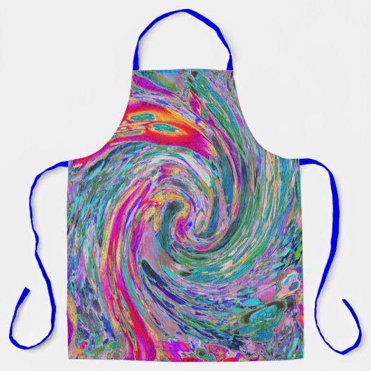 Abstracte Bloemige Psychedelische Regenboog Kleurg Schort (Voorkant)