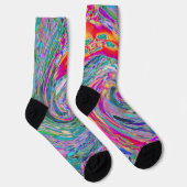 Abstracte Bloemige Psychedelische Regenboog Kleurg Sokken (Rechts)