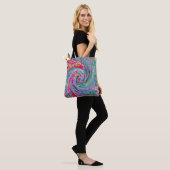 Abstracte Bloemige Psychedelische Regenboog Kleurg Tote Bag (Op model)