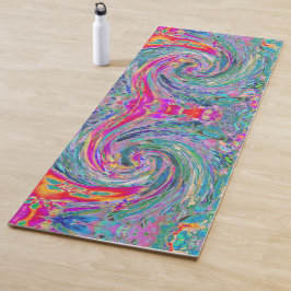 Abstracte Bloemige Psychedelische Regenboog Kleurg Yogamat