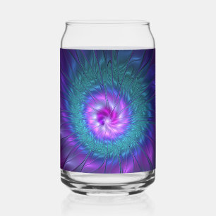 Abstracte bloemige schoonheid kleurrijke fractale  blikvorm glas