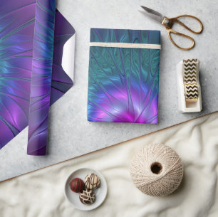 Abstracte bloemige schoonheid kleurrijke fractale cadeaupapier