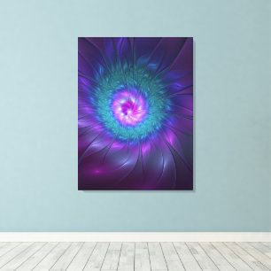 Abstracte bloemige schoonheid kleurrijke fractale  canvas afdruk