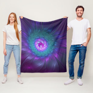 Abstracte bloemige schoonheid kleurrijke fractale fleece deken