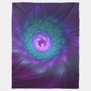 Abstracte bloemige schoonheid kleurrijke fractale fleece deken