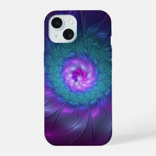 Abstracte bloemige schoonheid kleurrijke fractale iPhone 15 case