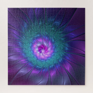 Abstracte bloemige schoonheid kleurrijke fractale legpuzzel