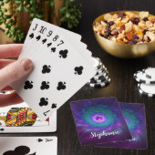 Abstracte bloemige schoonheid kleurrijke fractale pokerkaarten (Insitu)
