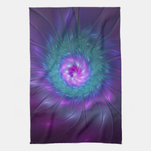 Abstracte bloemige schoonheid kleurrijke fractale theedoek