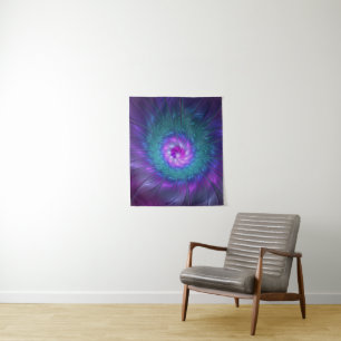 Abstracte bloemige schoonheid kleurrijke fractale  wandkleed