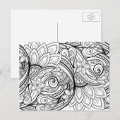 Abstracte bloemige volwassen kleurstof briefkaart (Voorkant / Achterkant)