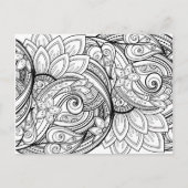 Abstracte bloemige volwassen kleurstof briefkaart (Voorkant)