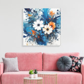 Abstracte bloemige Waterverf burst Canvas Afdruk (Insitu (Woonkamer))