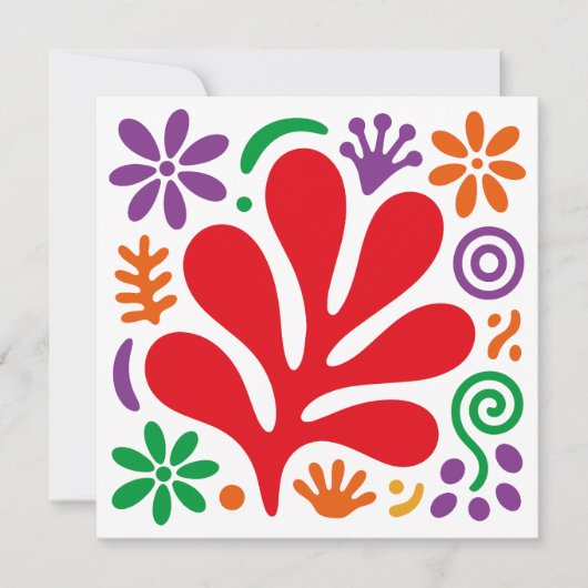 Abstracte bloemkaart in vlak ontwerp–Kleurrijke mo (Voorkant)