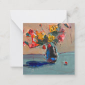Abstracte bloemkaart notitiekaartje (Voorkant)