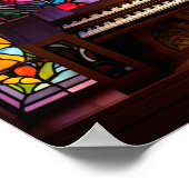 Abstracte bloemkathedraal orgel glas-in-lood kunst poster (Hoek)
