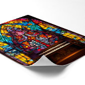 Abstracte bloemkathedraal orgel glas-in-lood kunst poster (Hoek)