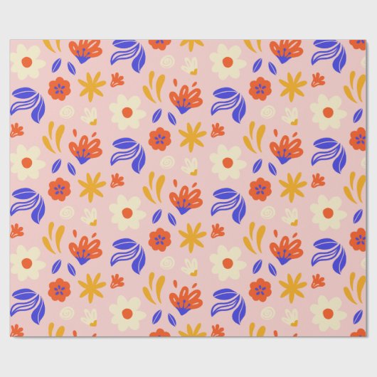 Abstracte bloemkracht cadeaupapier (Vlak)