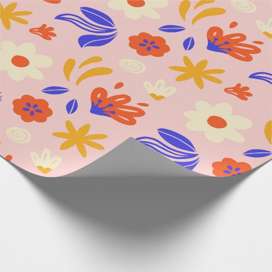 Abstracte bloemkracht cadeaupapier (Hoek)