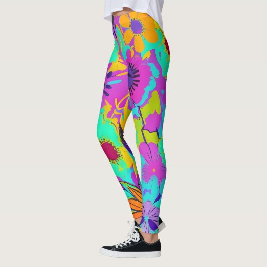 Abstracte bloemkracht leggings (Links)