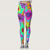 Abstracte bloemkracht leggings (Voorkant)