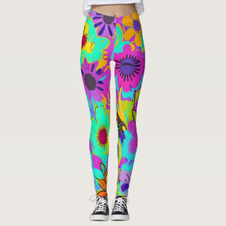 Abstracte bloemkracht leggings