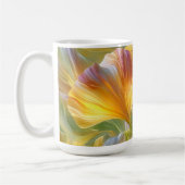 Abstracte bloemkunst met gele bloembladen koffiemok (Links)