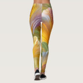 Abstracte bloemkunst met gele bloembladen leggings (Achterkant)